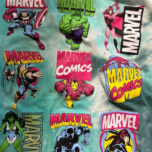 Marvel size kids medium tie dye green long sleeve shirt - Picture 6 of 7
